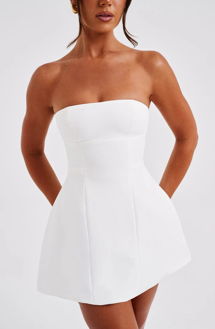 Graceful Ivory Mini Dress