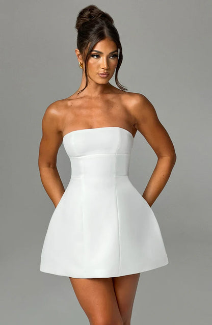 Graceful Ivory Mini Dress